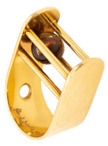 Yael Sonia Brazil Kinetic Sculptural Ring In 18Kt Yellow Gold With White Quartz