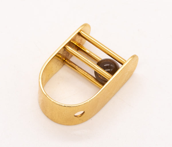 Yael Sonia Brazil Kinetic Sculptural Ring In 18Kt Yellow Gold With White Quartz