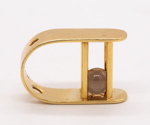 Yael Sonia Brazil Kinetic Sculptural Ring In 18Kt Yellow Gold With White Quartz