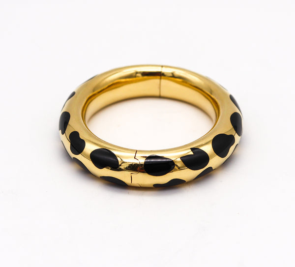 -Tiffany Co 1977 Angela Cummings Allure Bracelet In 18 Kt Yellow Gold With Black Jade