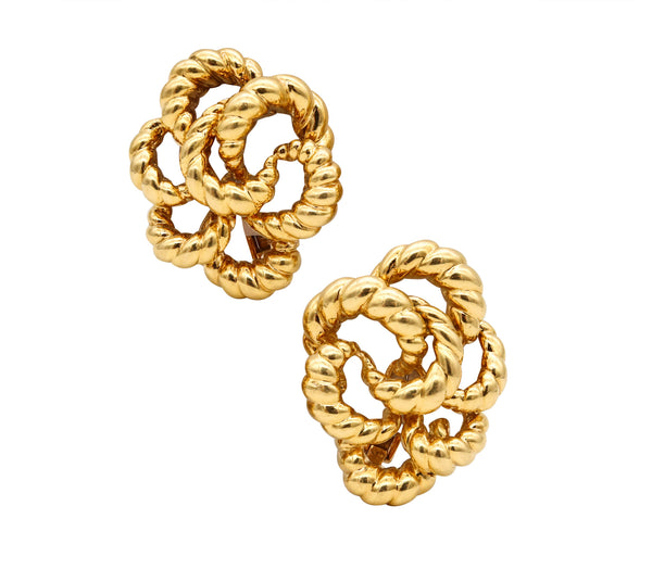 *Cartier 1970 Paris by Andre Vassort Jacques Cartier Twisted knots earrings in solid 18 kt yellow gold