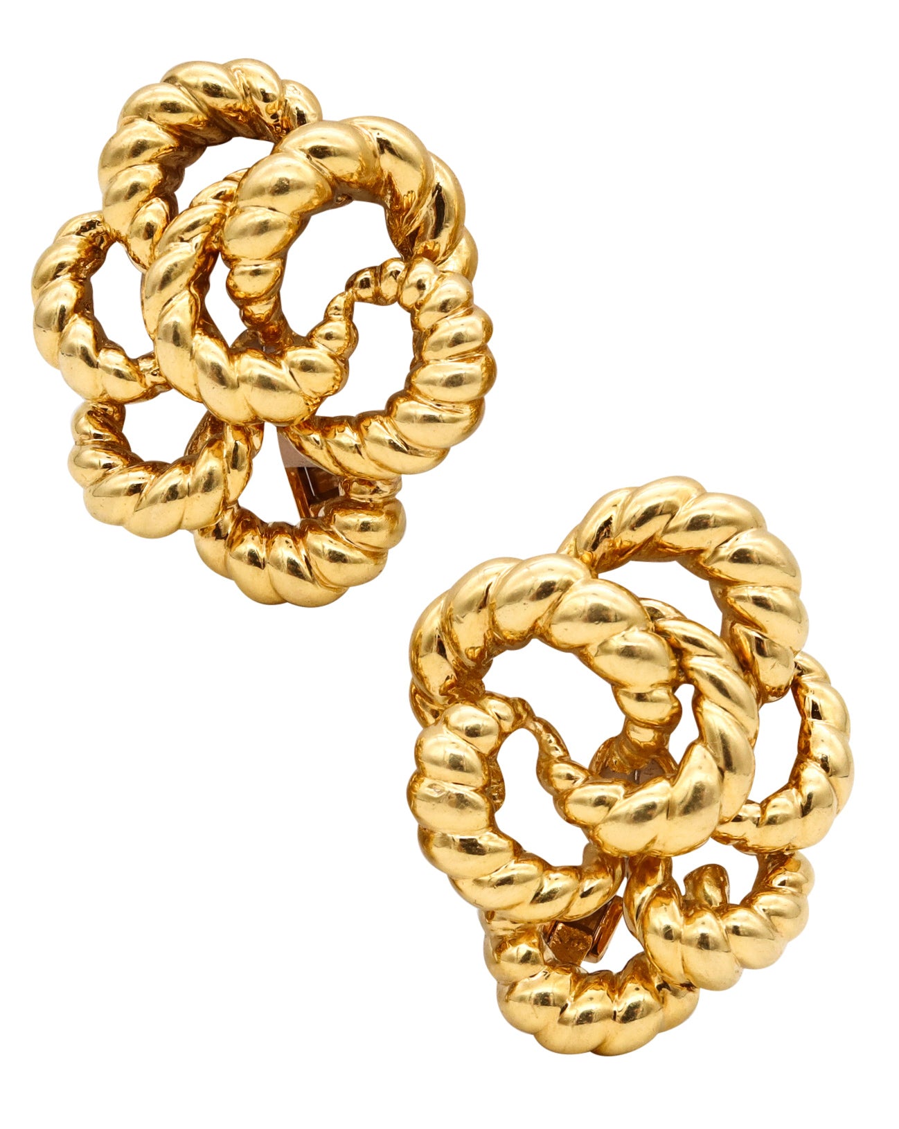 *Cartier 1970 Paris by Andre Vassort Jacques Cartier Twisted knots earrings in solid 18 kt yellow gold