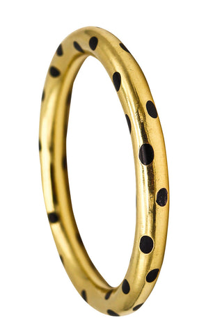 -Tiffany & Co. 1975 By Angela Cummings Polka Dots Bangle In 18Kt Gold With Black Jade