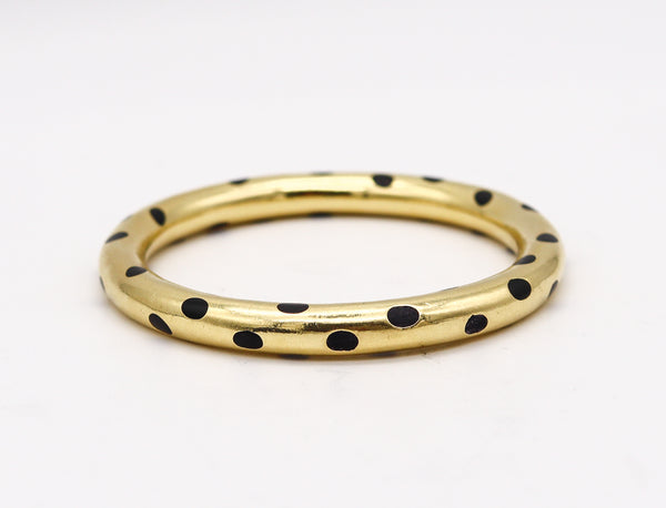 -Tiffany & Co. 1975 By Angela Cummings Polka Dots Bangle In 18Kt Gold With Black Jade
