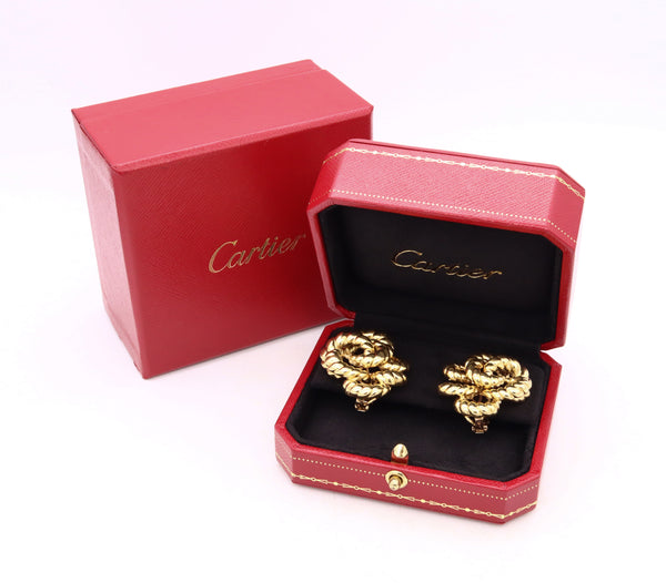 *Cartier 1970 Paris by Andre Vassort Jacques Cartier Twisted knots earrings in solid 18 kt yellow gold