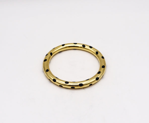 -Tiffany & Co. 1975 By Angela Cummings Polka Dots Bangle In 18Kt Gold With Black Jade