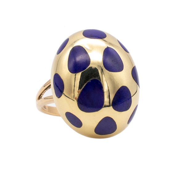 *Tiffany & Co. 1980 by Angela Cummings 18 kt Allure polka dots ring with lapis lazuli