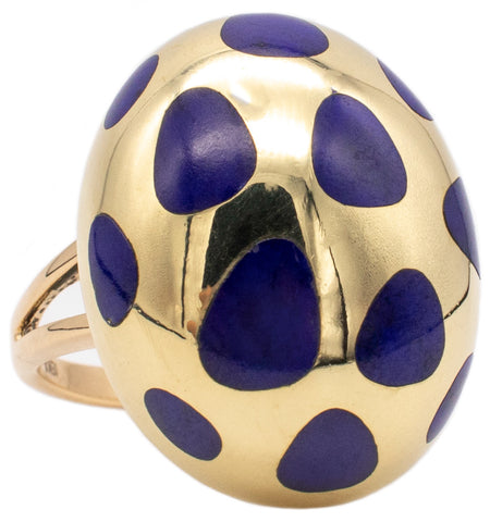 *Tiffany & Co. 1980 by Angela Cummings 18 kt Allure polka dots ring with lapis lazuli