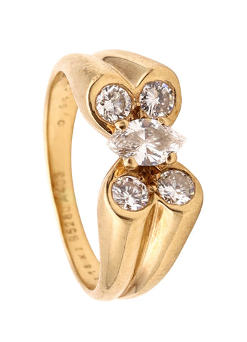 Van Cleef And Arpels Paris Papillon Ring In 18Kt Yellow Gold With VS Diamonds