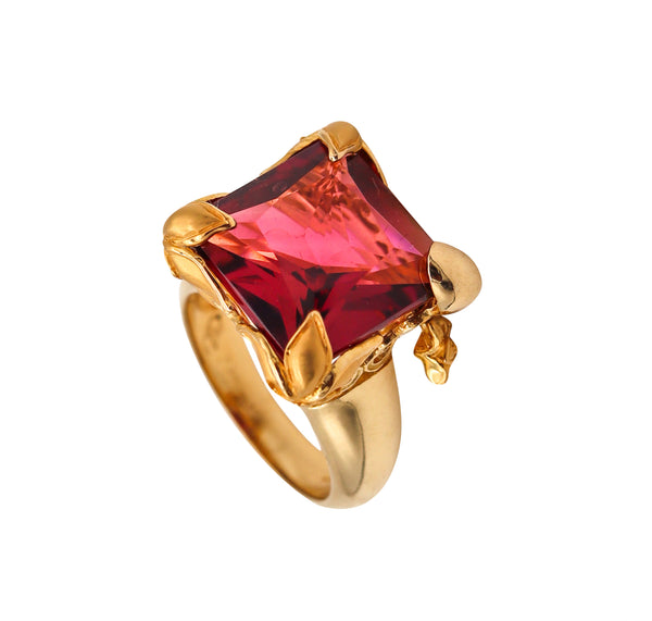 Carrera & Carrera Sculptural Cocktail Ring In 18Kt Gold With 9.24 Cts Pink Tourmaline