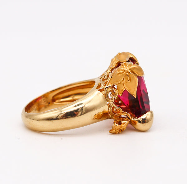 Carrera & Carrera Sculptural Cocktail Ring In 18Kt Gold With 9.24 Cts Pink Tourmaline