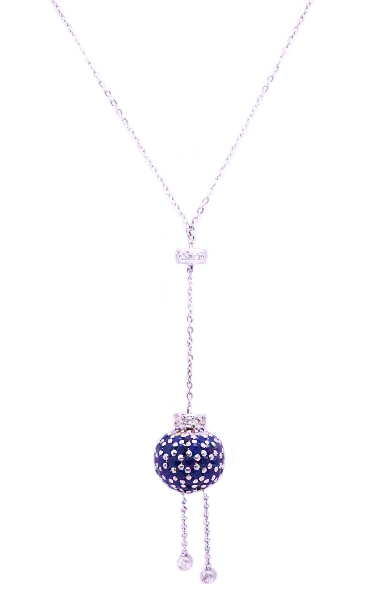 SAPPHIRES AND DINGING DIAMONDS 18 KT GOLD NECKLACE