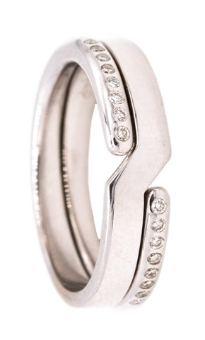 Dinh Van Paris Geometric Ring In 18Kt White Gold With 16 VS Diamonds
