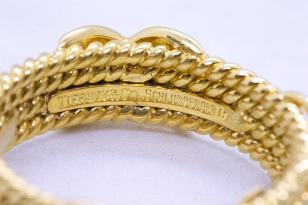 TIFFANY & CO. 18 KT GOLD JEAN SCHLUMBERGER VINTAGE 4 ROPE RING