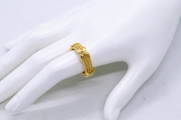 TIFFANY & CO. 18 KT GOLD JEAN SCHLUMBERGER VINTAGE 4 ROPE RING