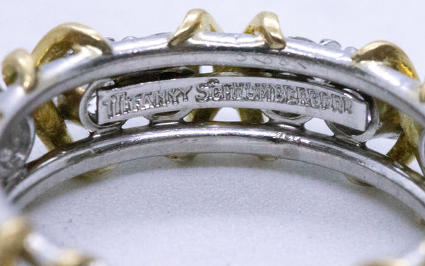 TIFFANY & CO. JEAN SCHLUMBERGER PLATINUM & GOLD ETERNITY RING WITH 1.6 Ctw VS DIAMONDS