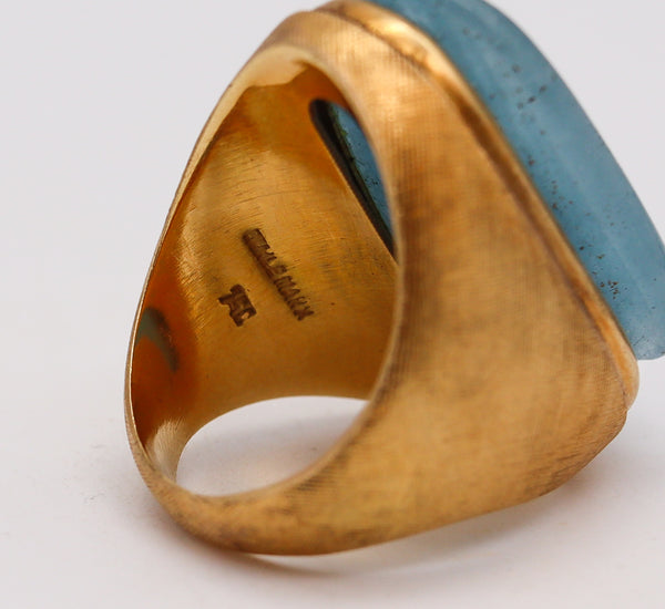 Burle Marx 1968 Brasil Rare Forma Livre Aquamarine Ring In 18Kt Yellow Gold