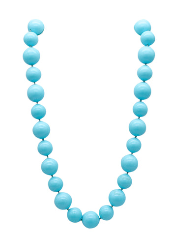 Hammerman Brothers Sleeping Beauty Blue Turquoise Necklace In 18Kt Yellow Gold