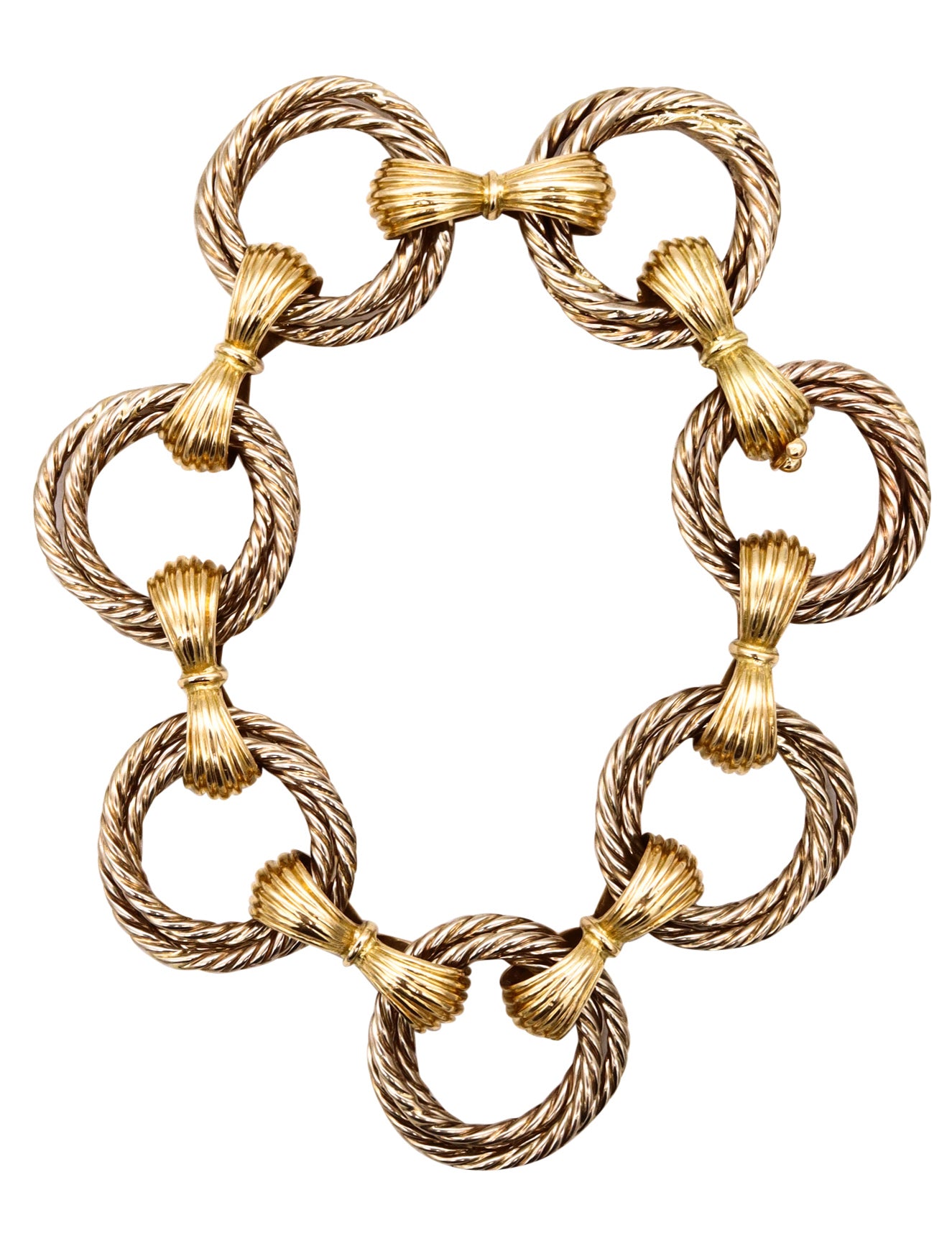 Cartier Trinity 18K Multi Color Gold Wide Link Bracelet