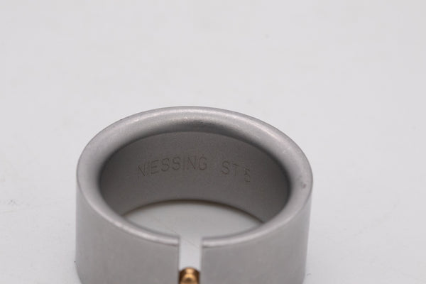 NIESSING KINETIC ABAKUS RING IN STAINLESS STEEL AND 18 KT YELLOW GOLD