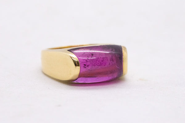 BVLGARI ITALY 18 KT GOLD TROCHETTO RING WITH 8.5 Cts PINK TOURMALINE