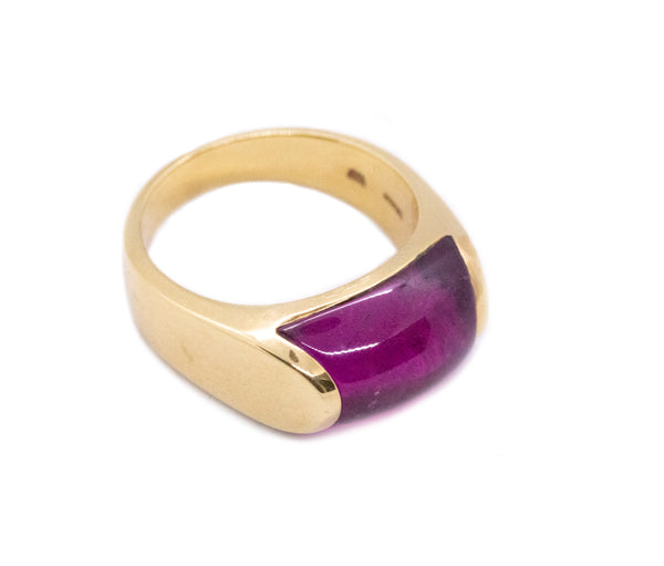 BVLGARI ITALY 18 KT GOLD TROCHETTO RING WITH 8.5 Cts PINK TOURMALINE