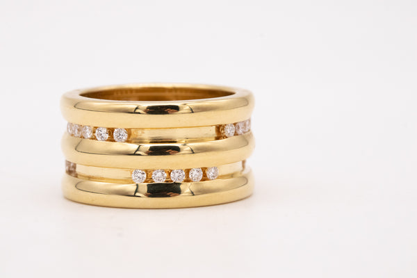 *Chaumet Paris 18 kt yellow gold thick eternity band with VVS diamonds