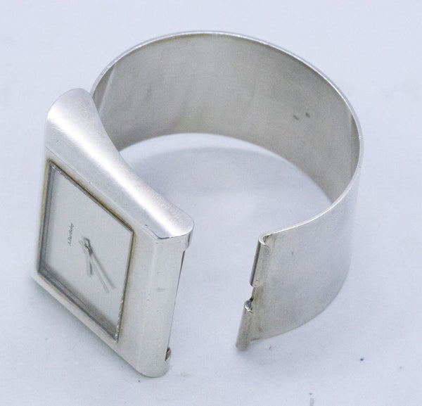 *Alexis Barthelay 1960 Paris rare Retro bold wristwatch in .925 sterling silver