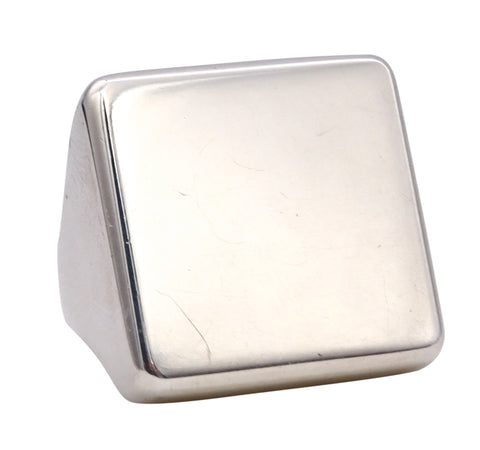 *Georg Jensen Aria signet squared ring in solid polished .925 sterling silver