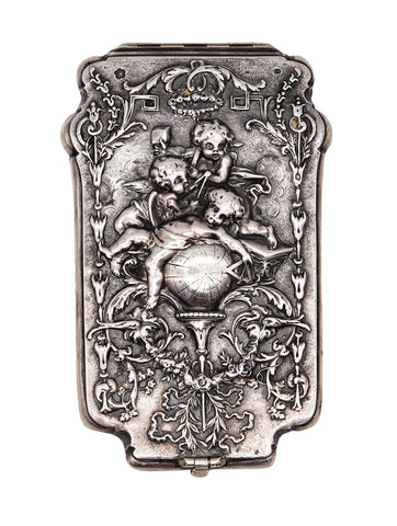 -Brüder Figdor 1905 Austrian Art nouveau Belle Epoque Card Holder in Sterling Silver