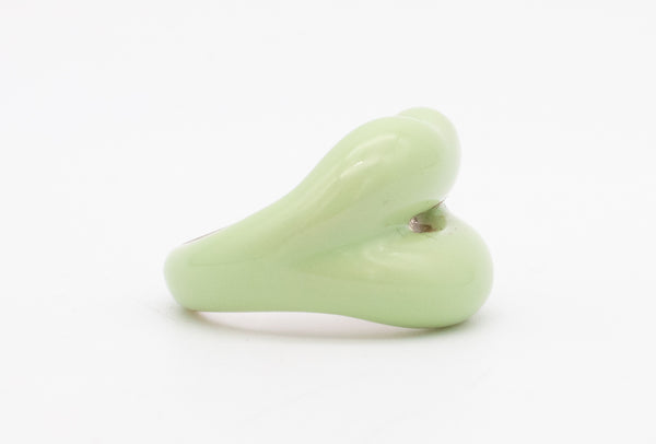 Solange Azagury Partridge British Hot Lips Ring In .925 Sterling Silver With Vivid Green Enamel