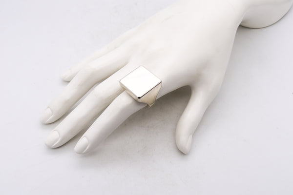 *Georg Jensen Aria signet squared ring in solid polished .925 sterling silver