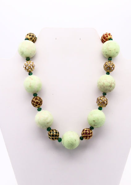 Sabbadini Milano Agate Beads Necklace In 18Kt Yellow Gold With 45 Cts Of Natural Gemstones