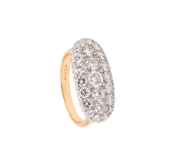 ART DECO 1940'S COCKTAIL RING IN 14 KT GOLD WITH 3.02 Cts IN VS DIAMONDS
