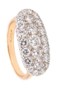 ART DECO 1940'S COCKTAIL RING IN 14 KT GOLD WITH 3.02 Cts IN VS DIAMONDS
