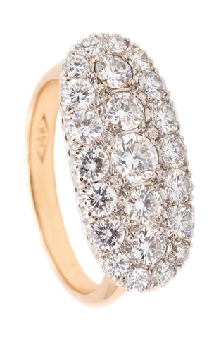 ART DECO 1940'S COCKTAIL RING IN 14 KT GOLD WITH 3.02 Cts IN VS DIAMONDS