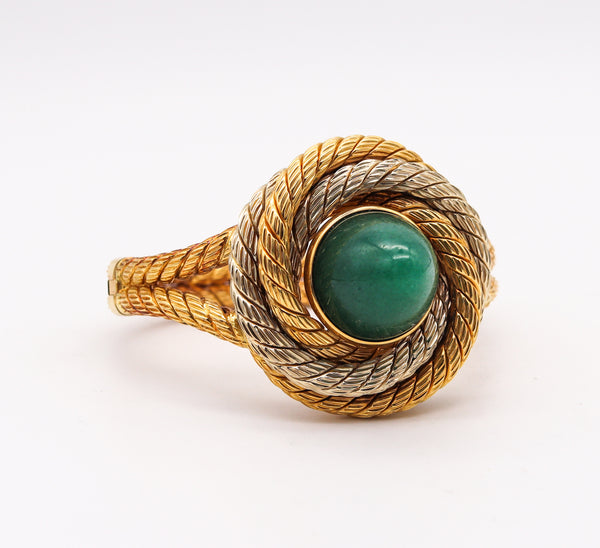 -Carlo Weingrill 1960 Verona Twisted Bangle Bracelet In 18Kt Gold With Amazonite