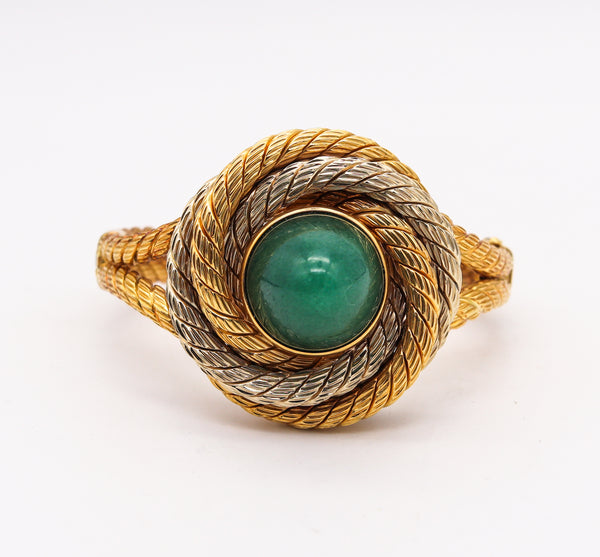-Carlo Weingrill 1960 Verona Twisted Bangle Bracelet In 18Kt Gold With Amazonite