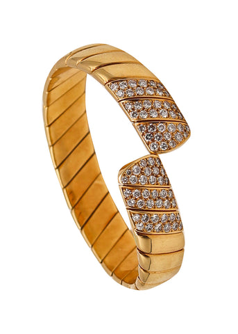 CARTIER Paris Vintage Cuff Bracelet In 18Kt Yellow Gold With 3.80 Ctw In Diamonds