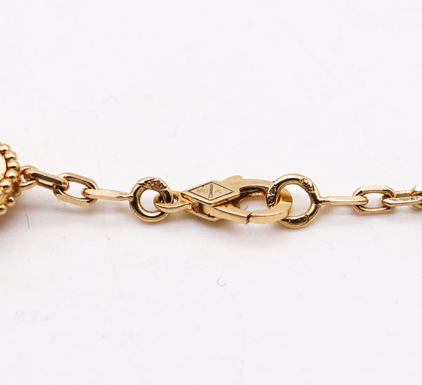 Van Cleef Arpels Vintage Alhambra Guilloche 10 Motifs Necklace In 18Kt Yellow Gold