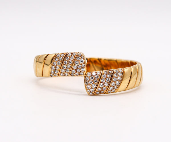 -Cartier Paris Vintage Cuff Bracelet In 18Kt Yellow Gold With 3.80 Ctw In Diamonds