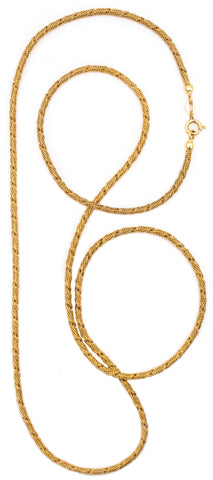 CARLO WEINGRILL 1970 ITALY 18 KT YELLOW GOLD TEXTURED WOVEN CHAIN