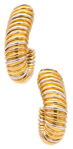 MICHELETTO MILAN GORGEOUS OVERSIZED HOOP EARRINGS IN 18 KT TRINITY GOLD