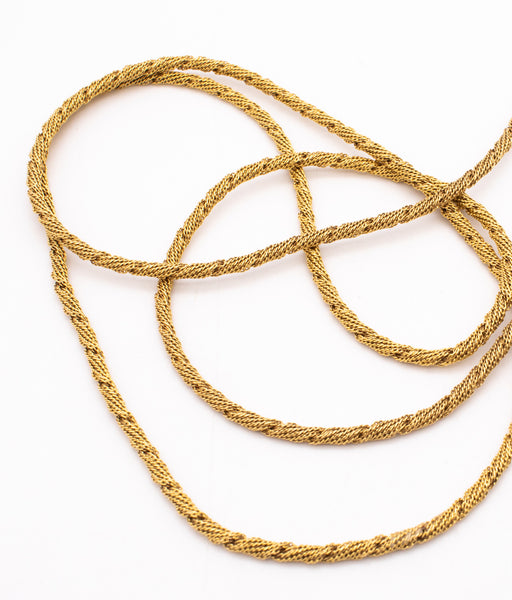 CARLO WEINGRILL 1970 ITALY 18 KT YELLOW GOLD TEXTURED WOVEN CHAIN