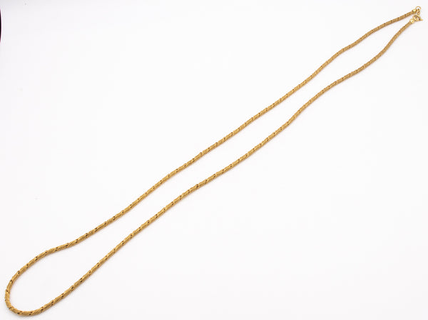 CARLO WEINGRILL 1970 ITALY 18 KT YELLOW GOLD TEXTURED WOVEN CHAIN