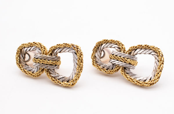 BUCCELLATI MILANO 18 KT TWO TONES GOLD TEXTURED DOORKNOCKER EARRINGS