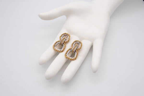 BUCCELLATI MILANO 18 KT TWO TONES GOLD TEXTURED DOORKNOCKER EARRINGS