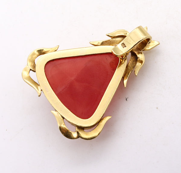 *Designer pendant in 18 kt Yellow Gold with a Rare 53.42 Cts Rhodochrosite Gemstone
