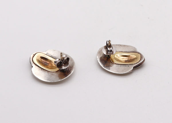 -Cartier 1970 Geometric Earrings In Sterling Silver And 18Kt Yellow Gold