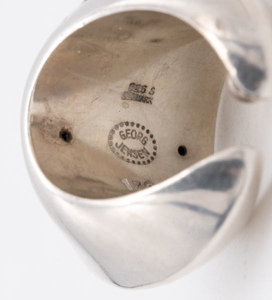-Georg Jensen 1958 Rare Nanna Ditzel Model 126 Hoop Earrings In .925 Sterling Silver